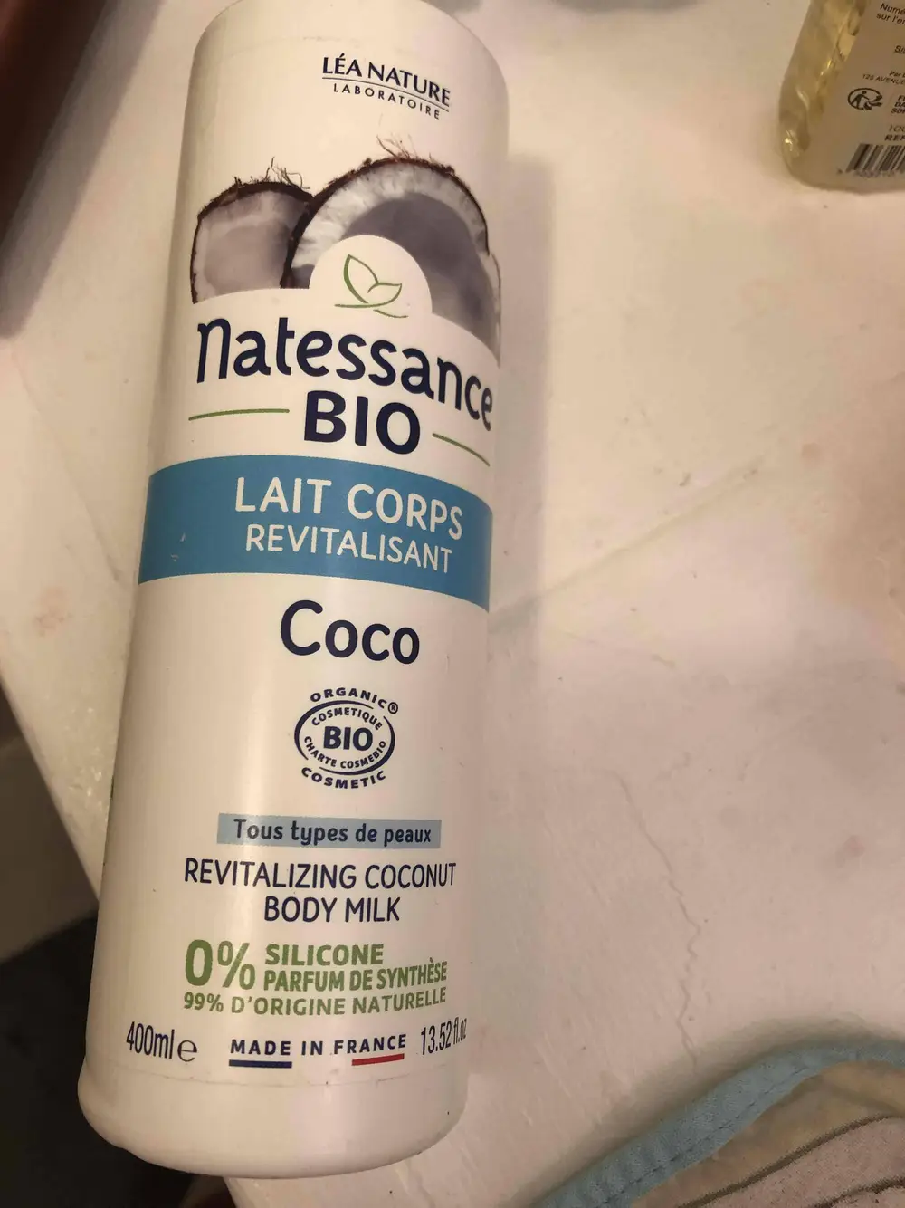 NATESSANCE - Lait corps revitalisant coco bio