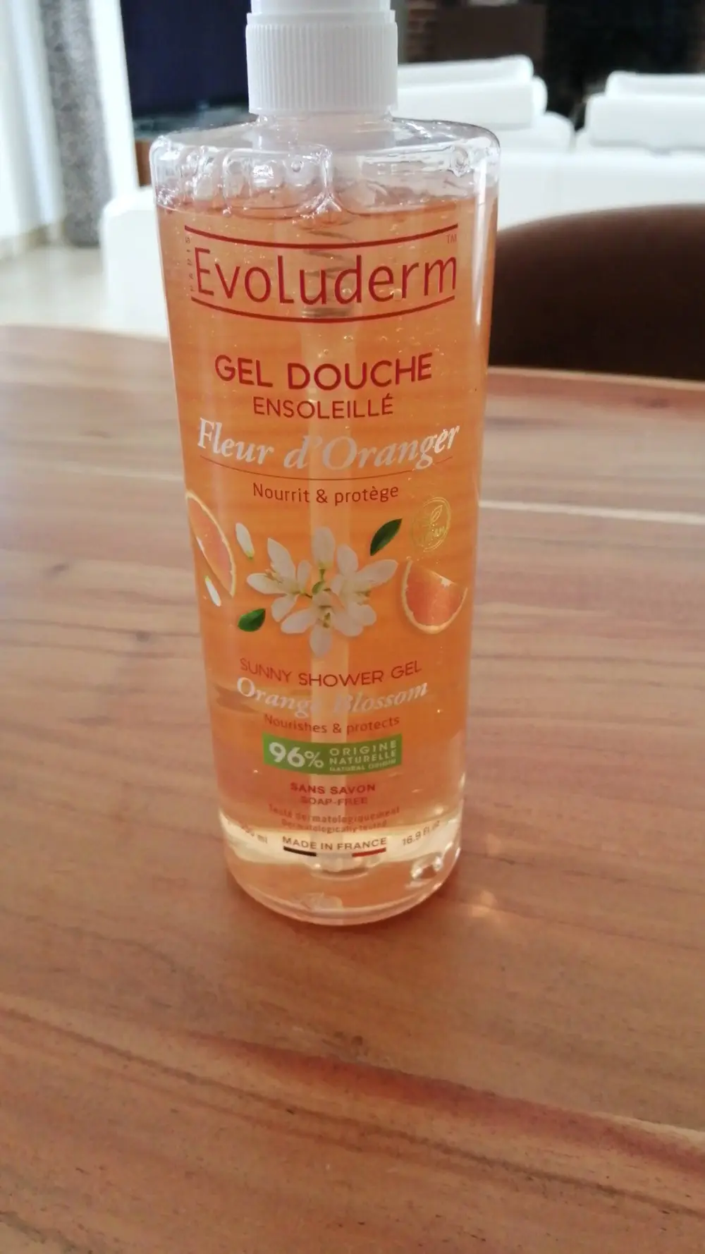 EVOLUDERM - Fleur d'oranger - Gel douche ensoleillé 