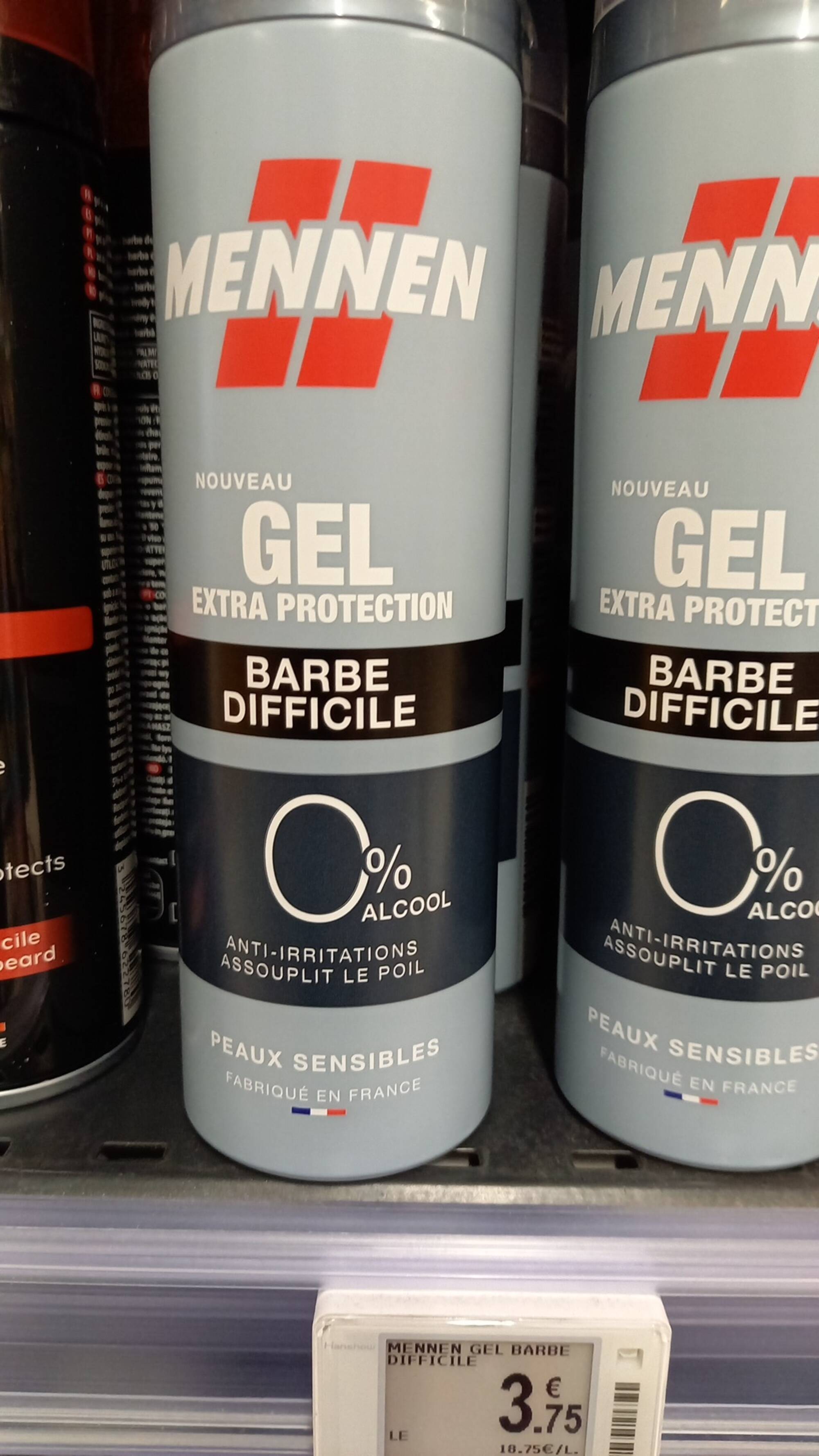 MENNEN - Barbe difficile - Gel extra protection