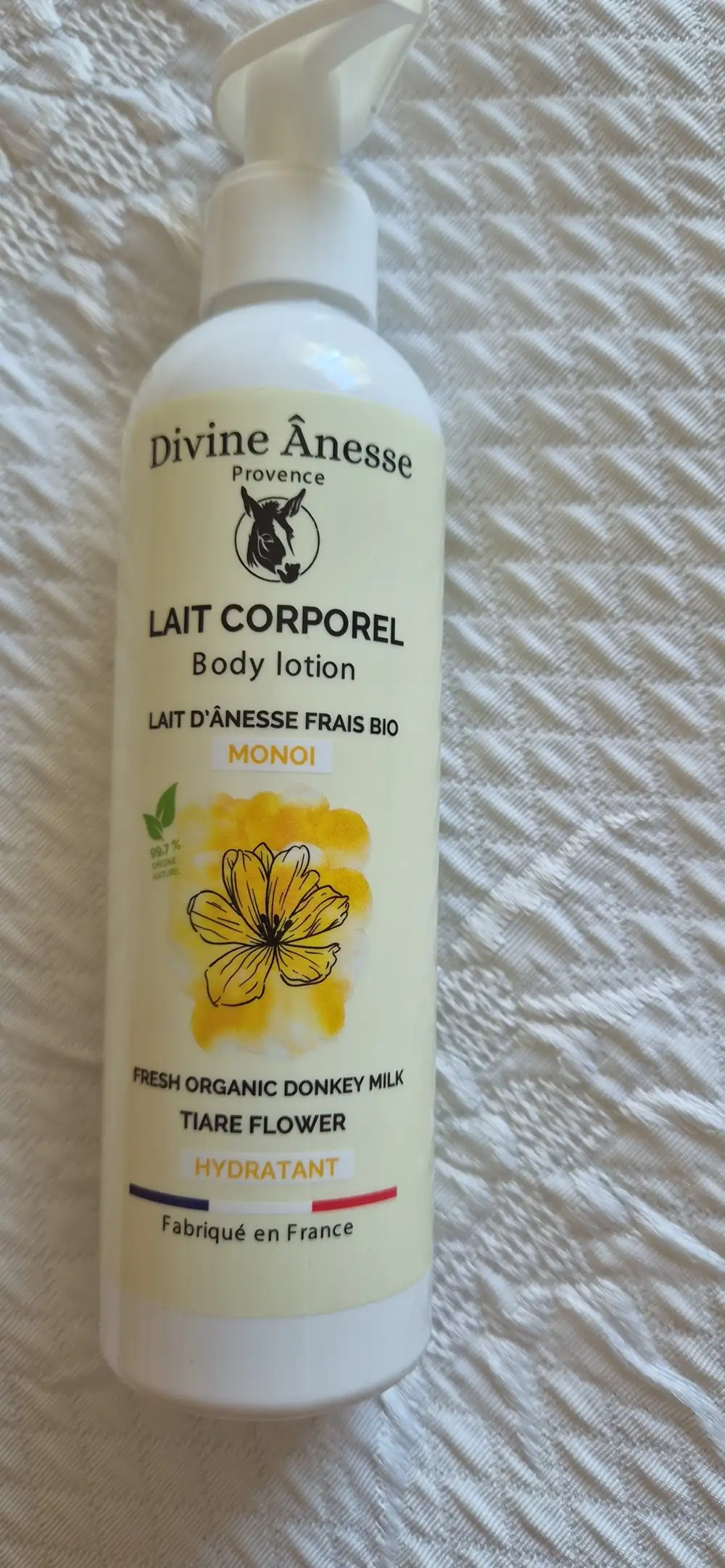 DIVINE ÂNESSE PROVENCE - Lait d'anesse frais bio monoï - Lait corporel