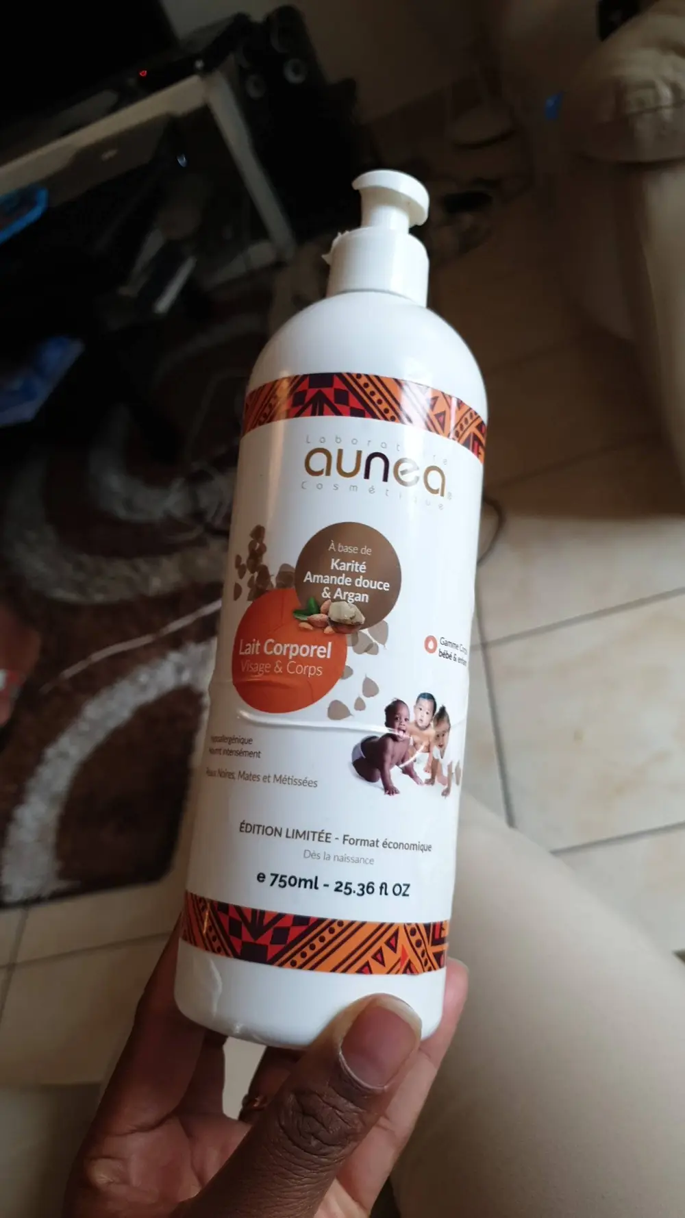 AUNEA - Bébé & enfant - Lait corporel au karité amande douce et argan