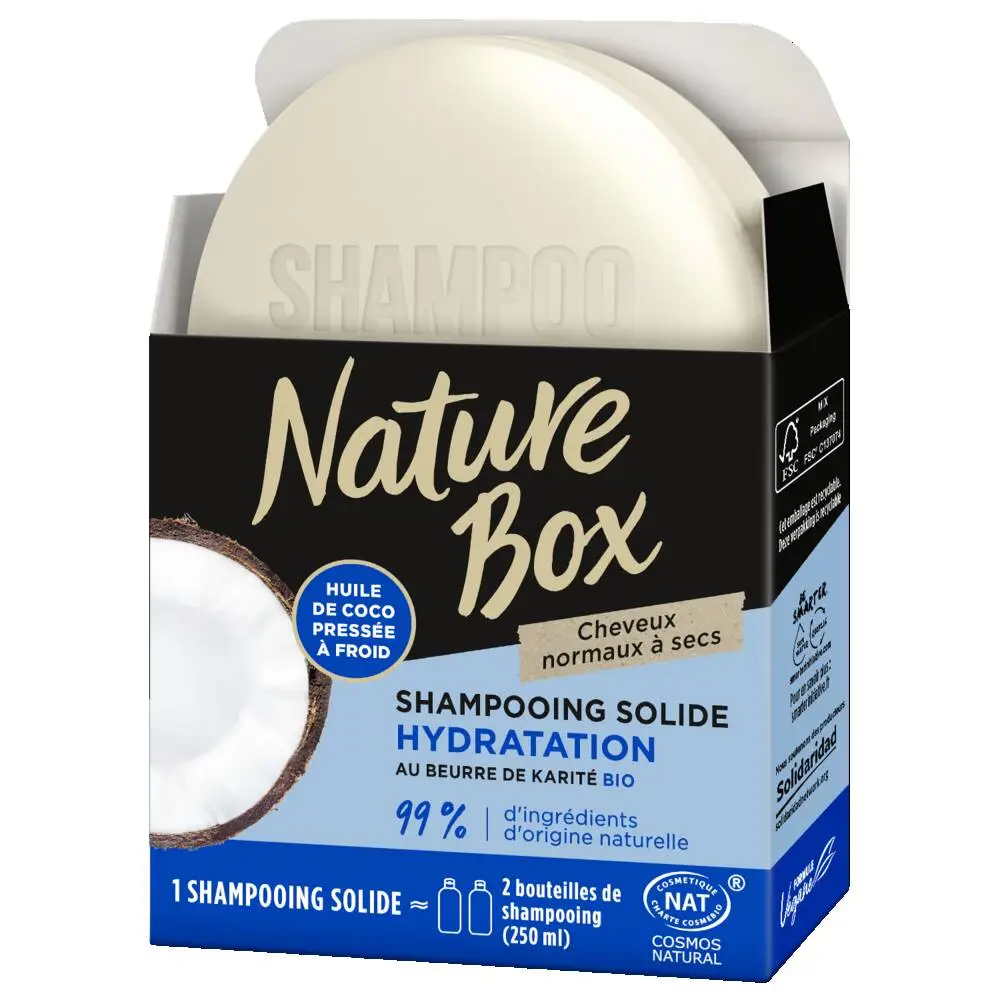 NATURE BOX - NATURE BOX SHAMPOOING SOLIDE COCO - COSMOS NAT 85gr