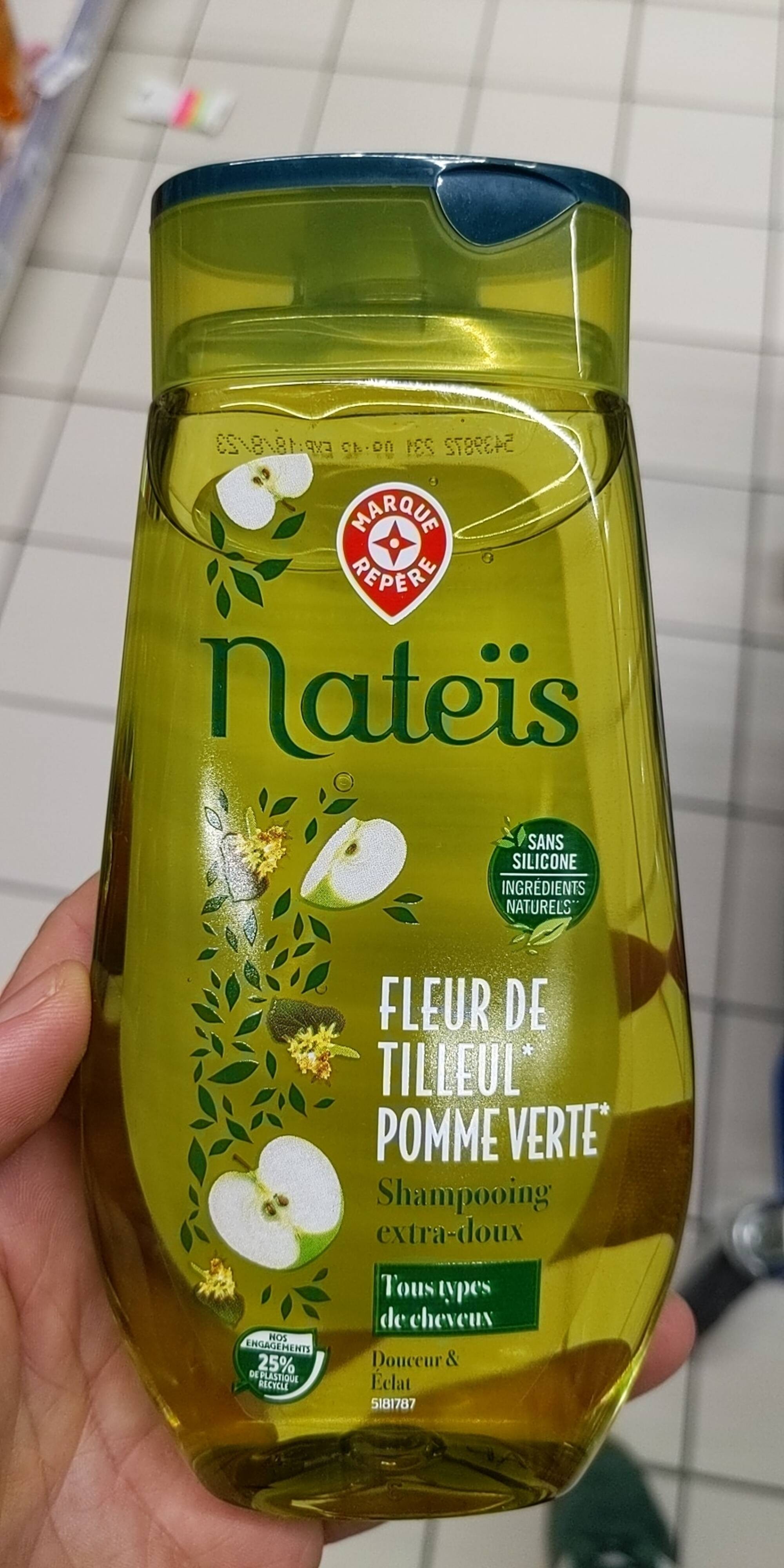 MARQUE REPÈRE - Nateïs fleur de tilleul pomme verte - Shampooing extra doux