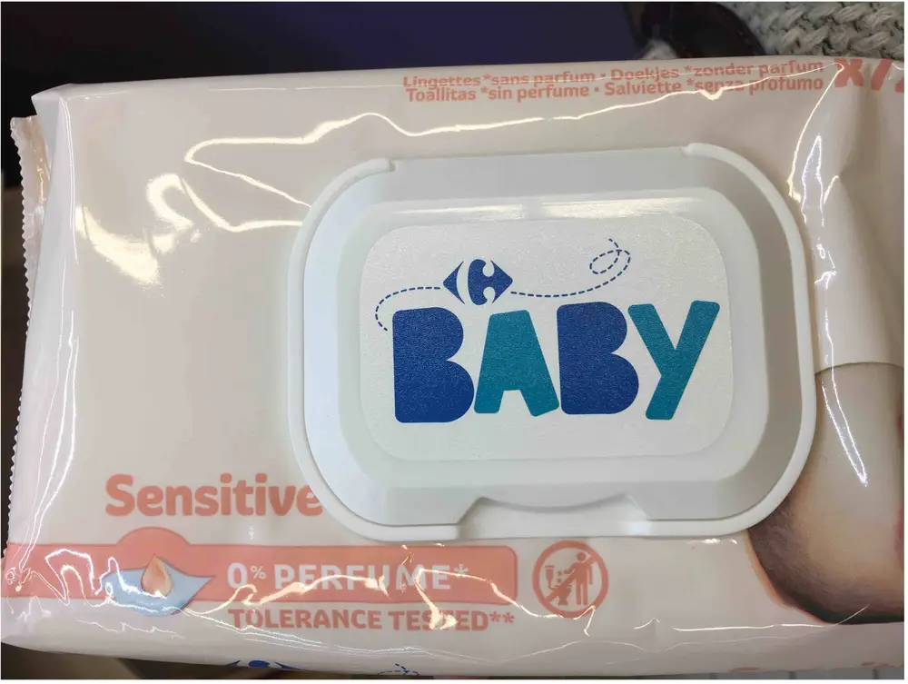 CARREFOUR - Baby Sensitive - Lingettes sans parfum