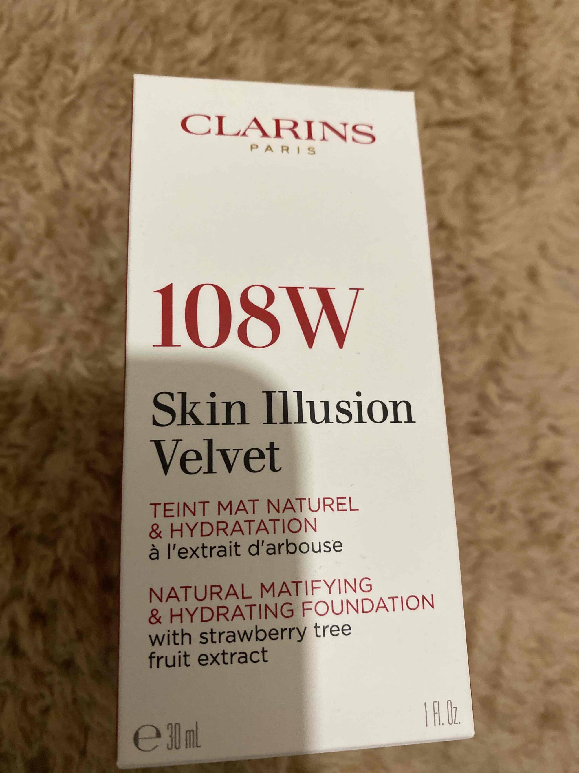 CLARINS - 108W skin illusion velvet - Teint mat naturel & hydratation