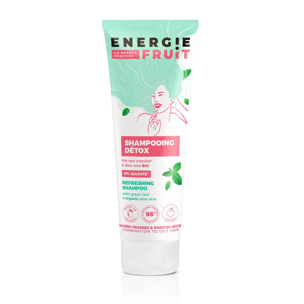 ENERGIE FRUIT - Shampooing sans sulfates - Thé vert menthe et Aloe vera BIO - Cheveux à tendance gras