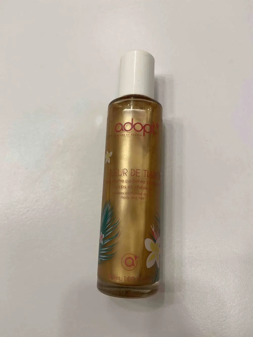ADOPT' - Fleur de Tiaré - Huile sèche pailletée, parfumée