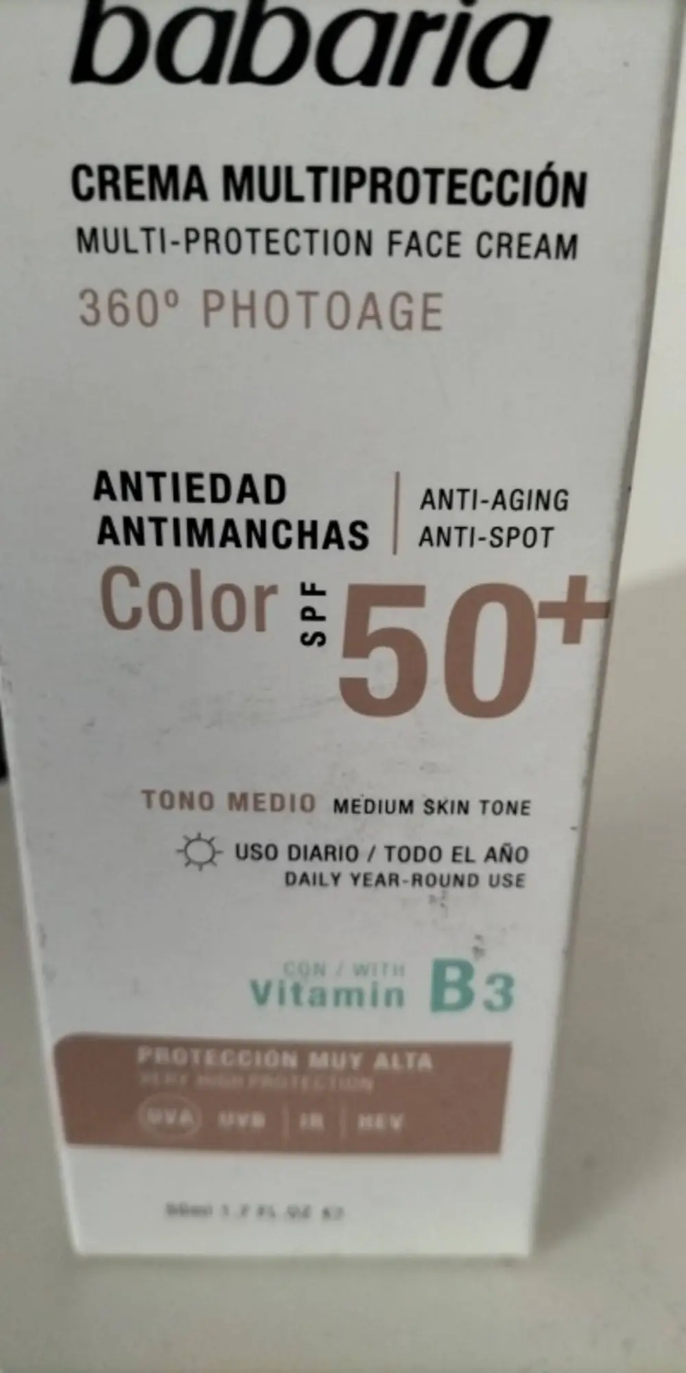 BARBARIA - Multi-protection face cream color SPF 50+