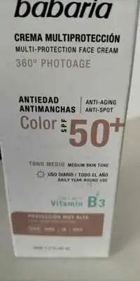 BARBARIA - Multi-protection face cream color SPF 50+