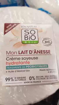 SO'BIO ÉTIC - Mon lait d'ânesse - Crème soyeuse hydratante