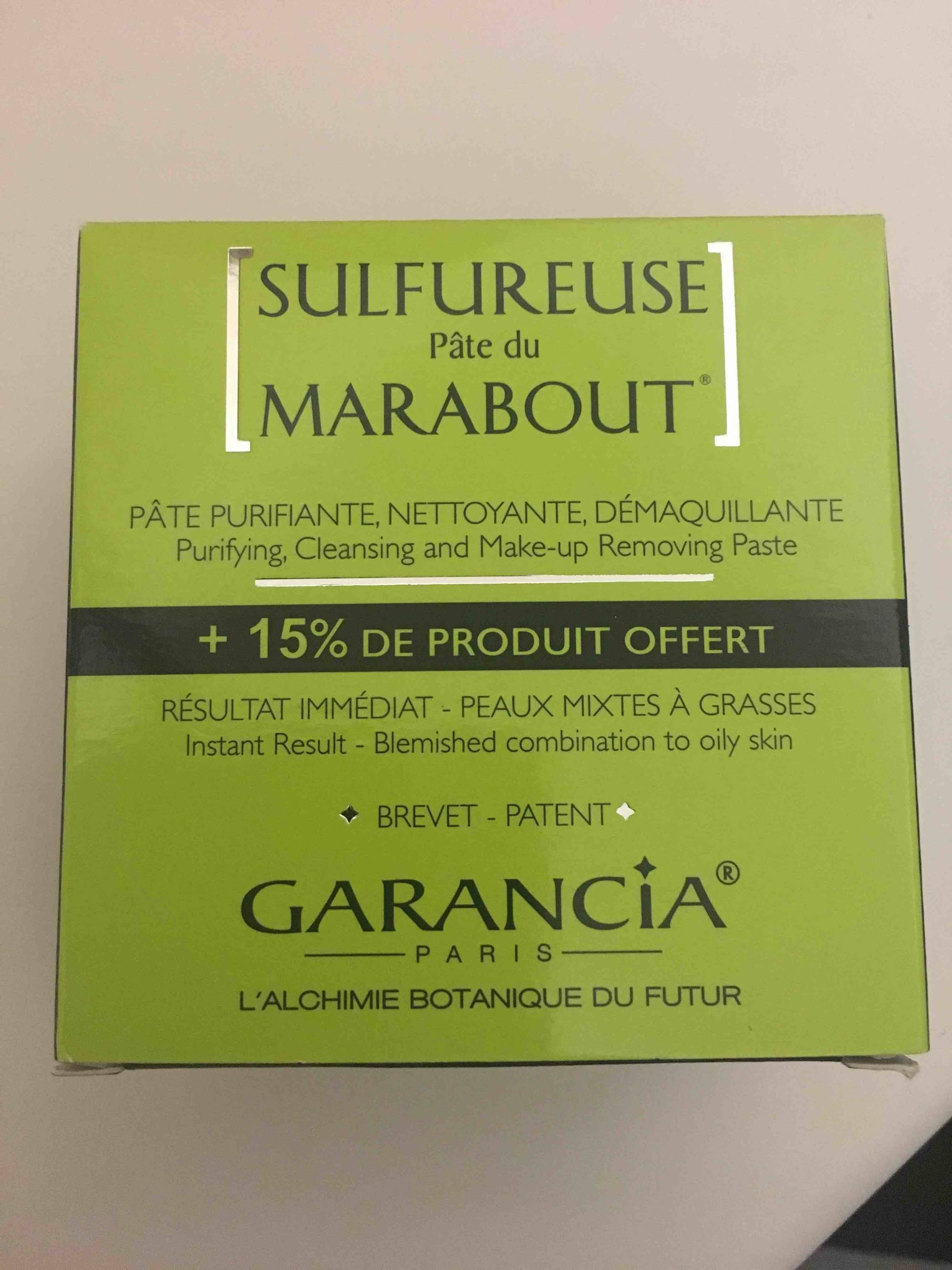 GARANCIA PARIS - Sulfureuse Pâte du Marabout - Pâte purifiante, nettoyante, démaquillante