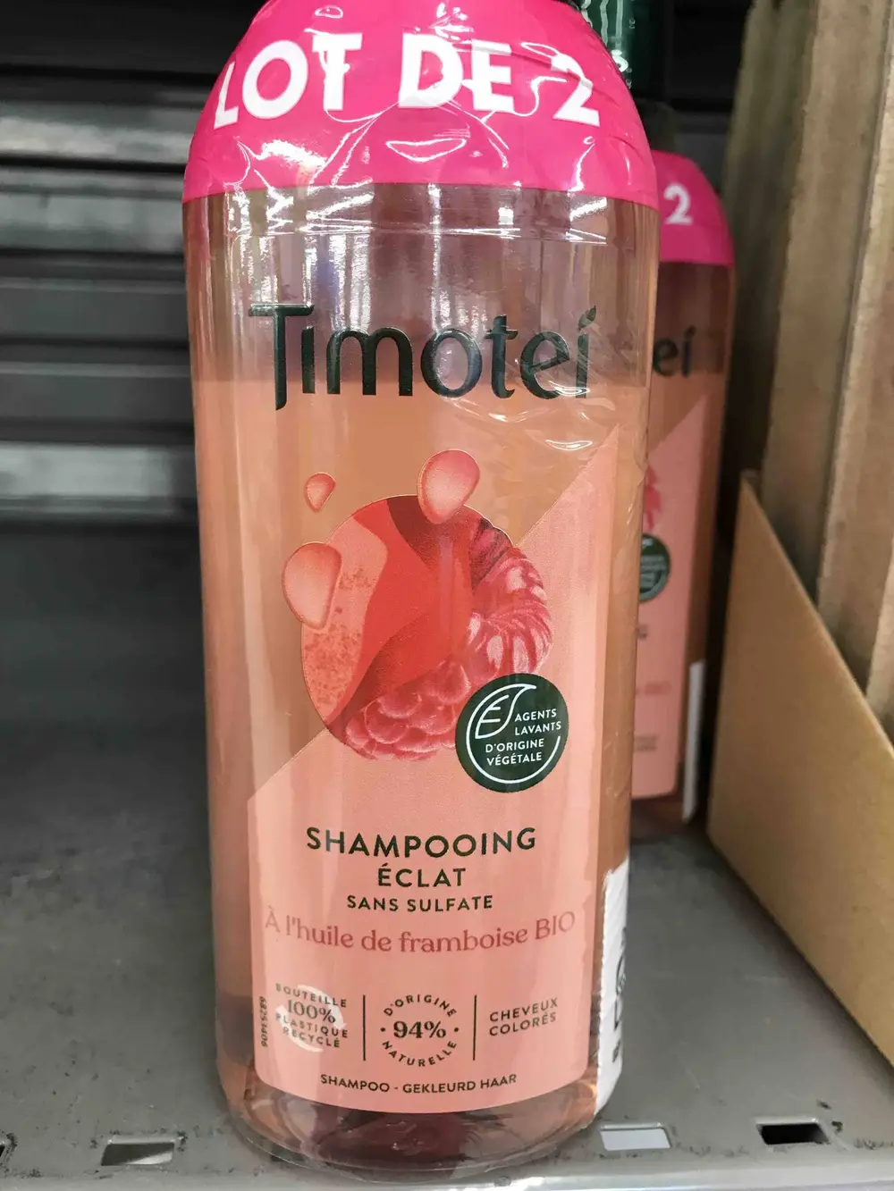 TIMOTEI - Shampooing éclat à l'huile de framboise bio