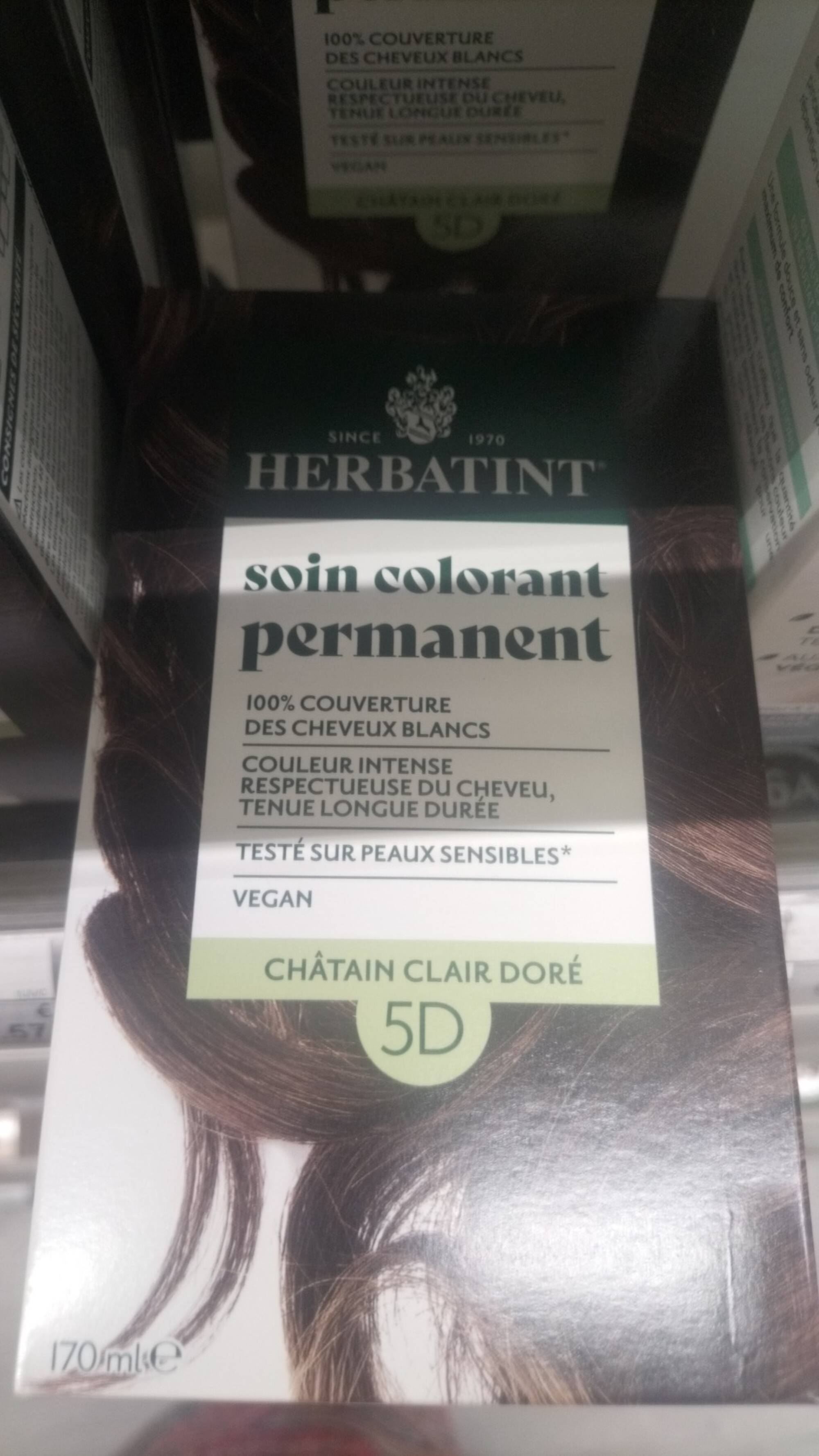 HERBATINT - Soin colorant permanent châtain clair doré 5D