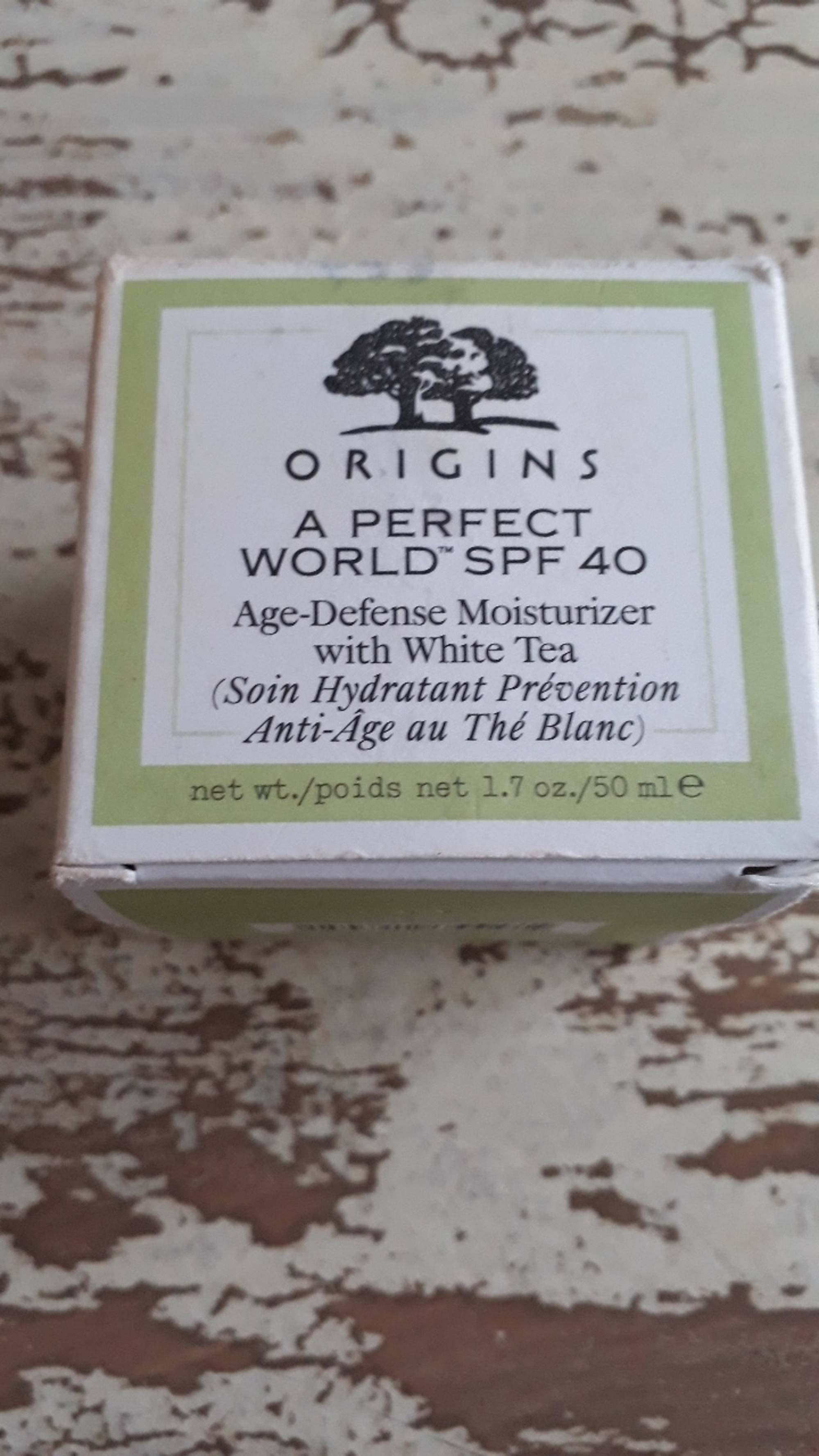 ORIGINS - A perfect world - Soin hydratant prévention anti-âge au thé blanc